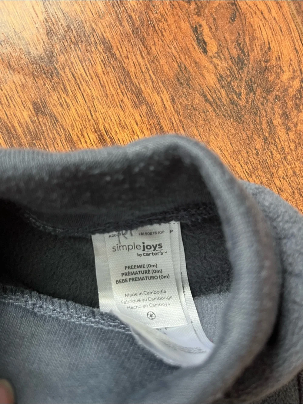 Carter's Cozy Fleece Bottoms - Gray, Brown, Light Gray - Size Preemie (0m)